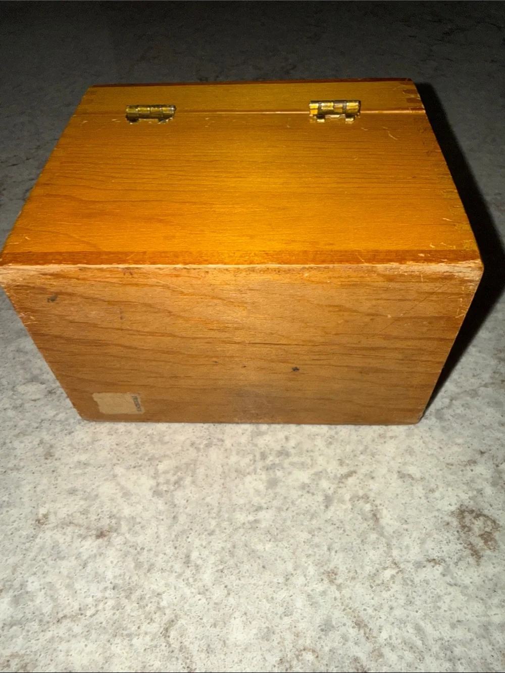 Vintage Wooden Recipe Box with Dovetail Joints Warm Honey Finish